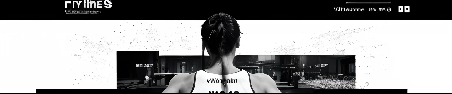 Gym website ecommerce for fitness, color black and white, landing page, UX, UI, realistic web design.