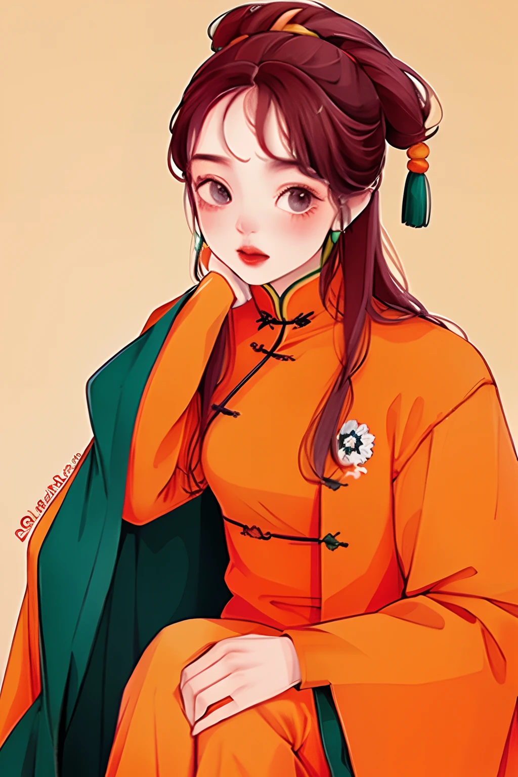 yxycolor,1girll, China-style,Tang suit,Rich colors