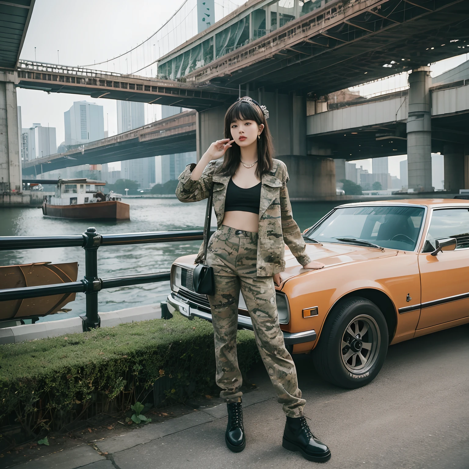 "Travel through time,Back in the 70s,Rock music is all the rage,Camouflage pants trend。Decadence and vitality intertwined,Pop culture rises。That's a generational memory,Left behind classic music and fashion,Stirred the young heart。"