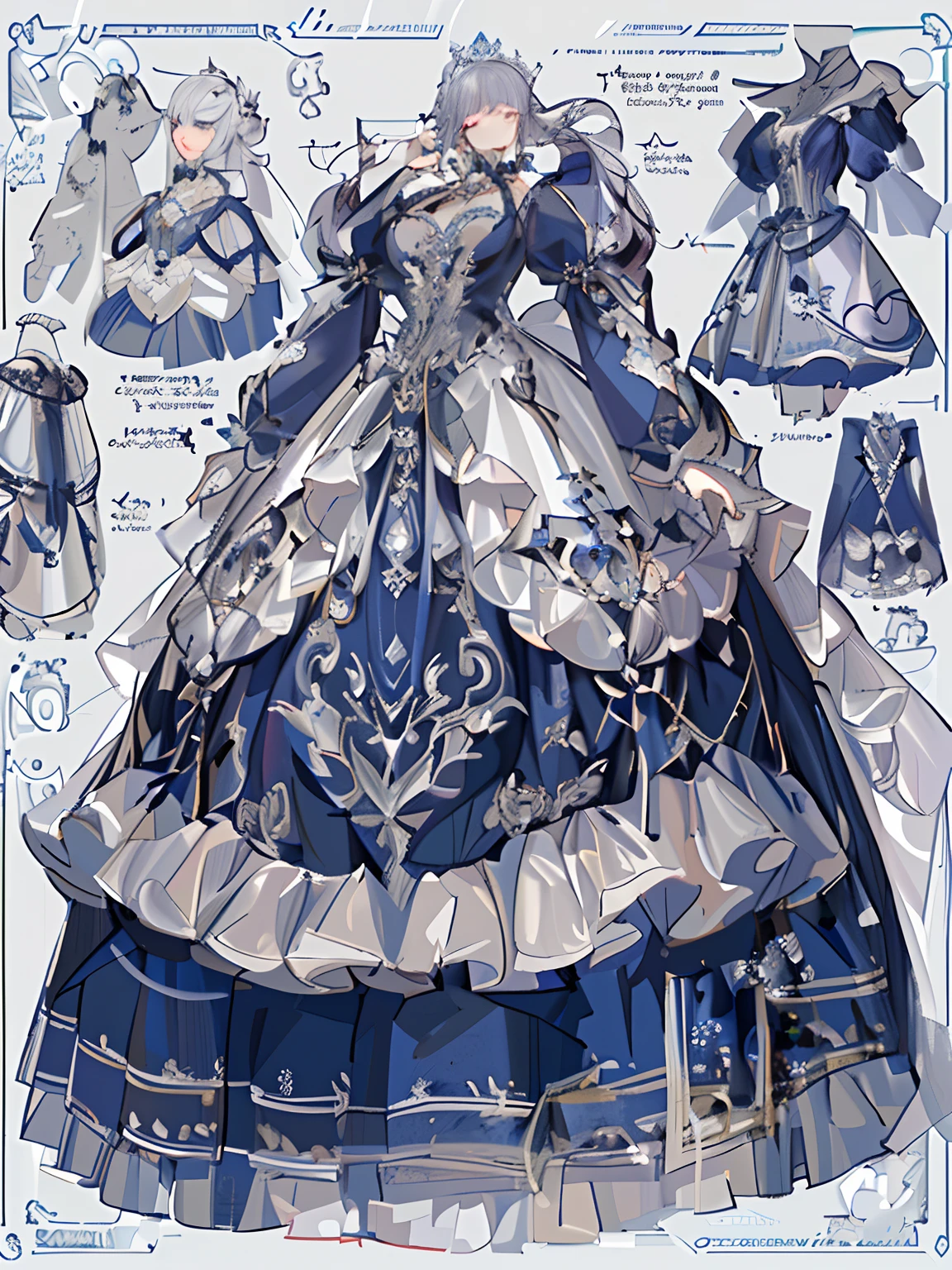 There are a lot of close-ups of dresses in different designs, very detailed and rich clothing, royal robe, Rococo dress, Robe. extremly high detail, intricate costume design, highly detailed exquisite fanart, Highly detailed character design, Detailed clothes, dress in the style of rococo, Robes! Intricate, Costume with blue accents, adorned in majestic attire, imperial royal elegant clothing,There are a lot of close-ups of dresses in different designs, quadratic element,ta prostitute,anime big breast,delicated,very detailed and rich clothing, royal robe, Rococo dress, Robe. extremly high detail, intricate costume design, highly detailed exquisite fanart, Highly detailed character design, Detailed clothes, dress in the style of rococo, Robes! Intricate, Costume with blue accents, adorned in majestic attire, imperial royal elegant clothing,high high quality,Works of masters,high detal