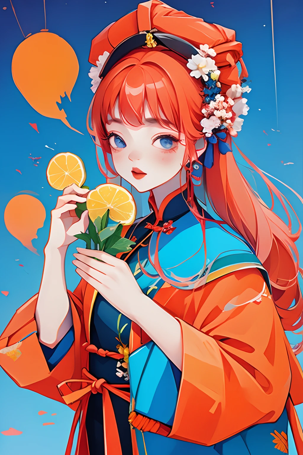 yxycolor,1girll, China-style,Tang suit,rich colours