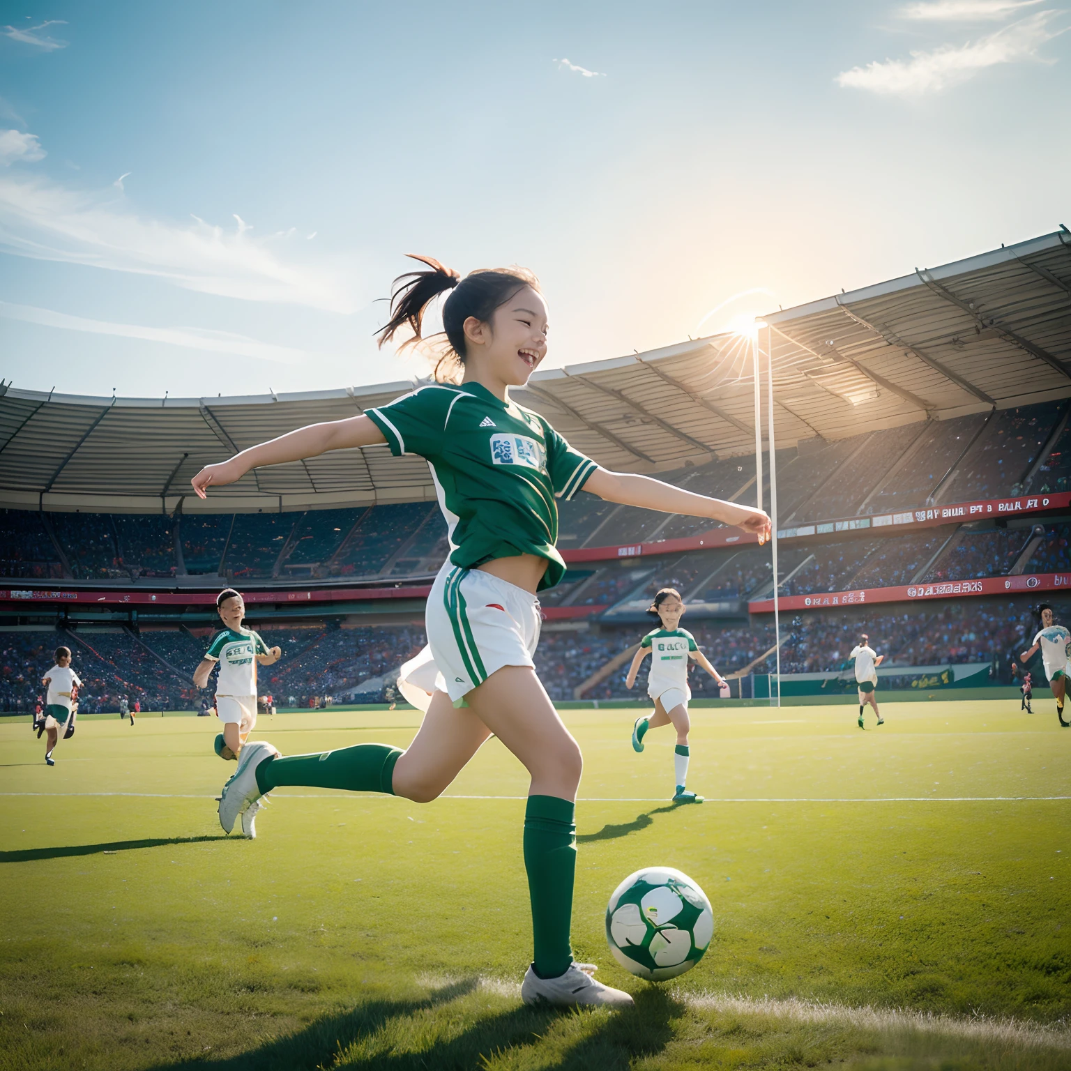 The sun shines on the green field,The children were running,Passionate。The ball flips between the little feet,Laughter fills the air。Every kick,It's all a stage for growth,Develop teamwork,Unleash endless vitality。On the football field,They bloom with joy and dreams。