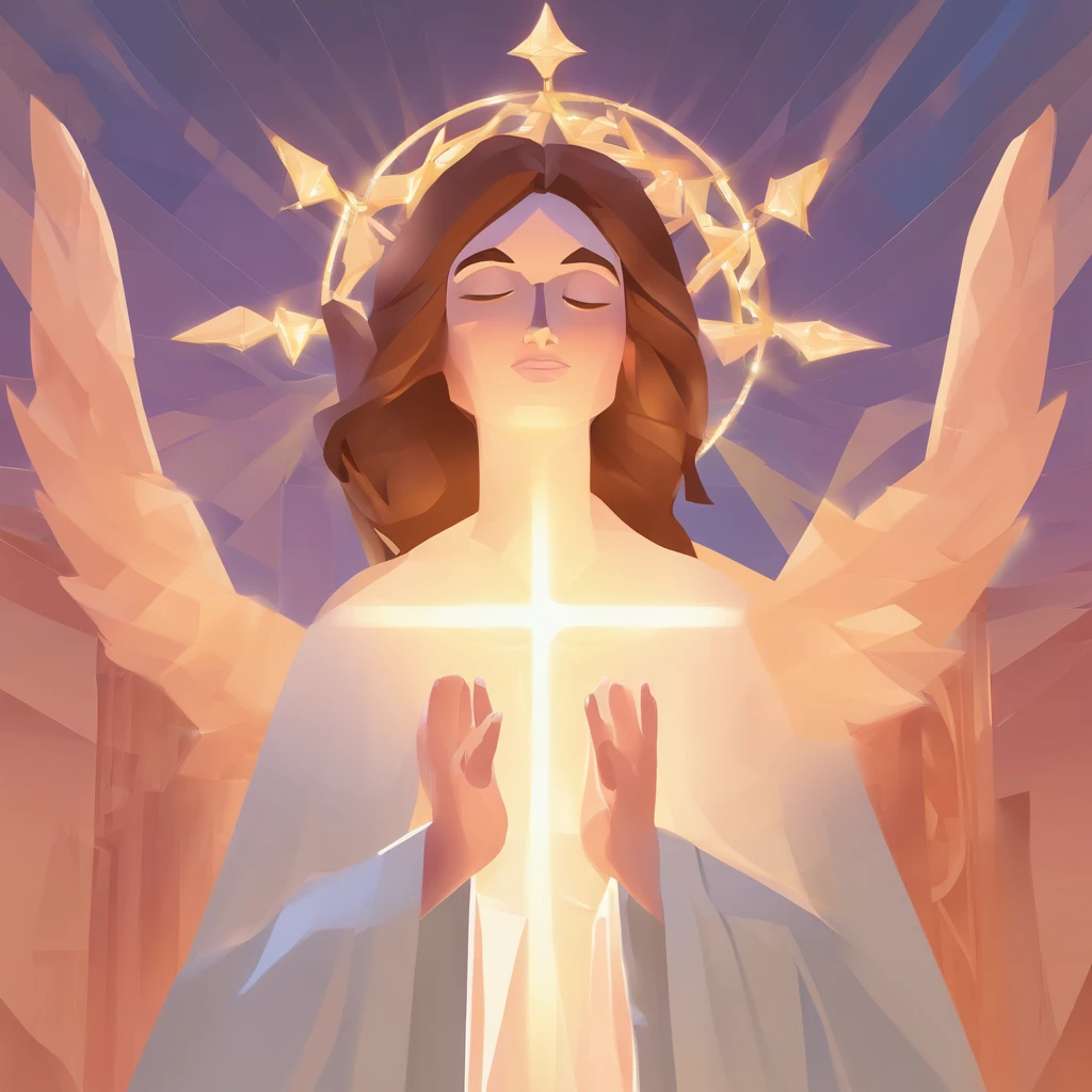 (best quality,4k,8k,highres,masterpiece:1.2),ultra-detailed,realistic:1.37,Jesus Christ,beautiful detailed eyes,beautiful detailed lips,extremely detailed face,longeyelashes,holy,divine presence,gazing into the distance,serene expression,glorious halo,rays of light,heavenly aura,white robe,ethereal glow,atmospheric background,pure and peaceful,spiritual masterpiece,religious theme,cross symbol,divine love,vivid colors,luminous gold,soft pastels,subtle highlights,dramatic shadows,dreamlike composition,impeccable craftsmanship,immaculate details,sacred symbolism,healing and grace,inspiring devotion,symbol of hope and salvation,transcendent artwork,celestial light,surreal beauty