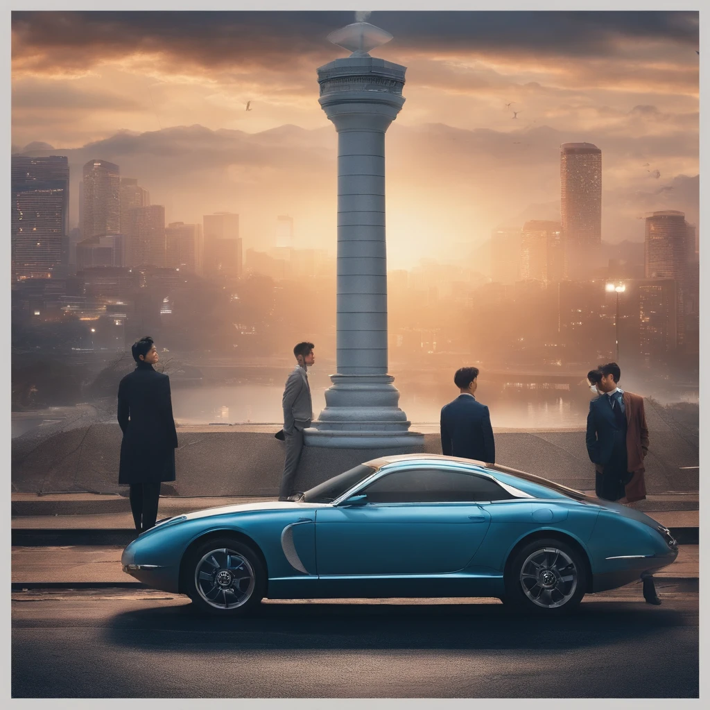 Album Cover Design Ideas:

1. **Background with**:
   -feature: Turbid night view of Seoul city, You can see the silhouette of the building and the lights of the car.
   -Color: A little grey and blue, Overall feeling cold.

2. **Central figure**:
   -feature: Korean men and women are standing on opposite sides of each other and not looking at each other.

6. **Detail items**:
   -clock: Centrally located, Symbolizing that time stands still.
   -photograph: Separated between the figures,, A little torn appearance.

5. **atmosphere**: 
   - Overall calm and calm, However, it is designed to make you feel the weight of sadness and separation.

summarization: This album cover is about the distance between the two and the distance between their feelings, They try to express their regret and love for each other at the same time.