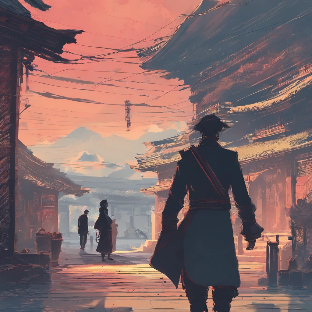 Seoul, daoshi, natta, Silhouette of a man on the left, Silhouette of a woman on the right
