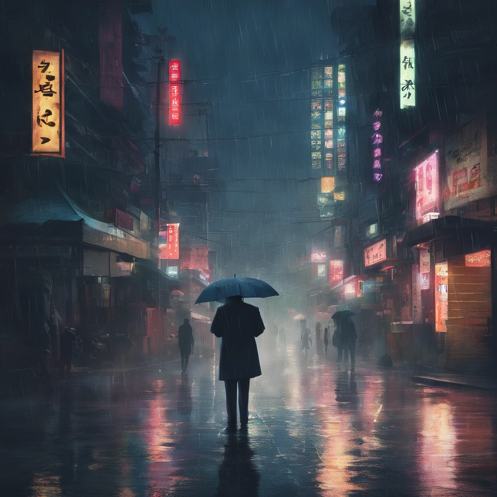 Kusanagi, ghost in the shell sitting on edge of building backdrop neon signs high quality