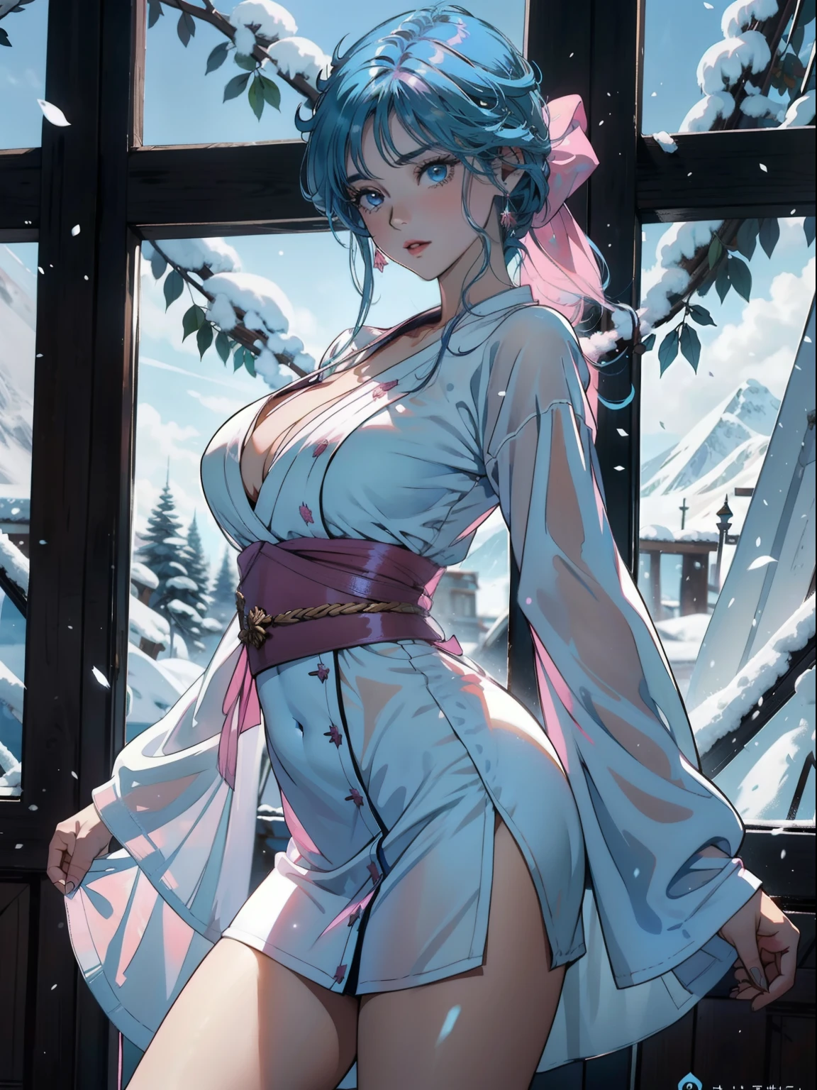 1mujer，30 yrs old, yukime la mujer de la nieve, ((Cabello azul, ojos azules, pelo corto)) perfect boobs, cuerpo completo, acostada, Pornographic exhibition， solo，(( recostada sobre la nieve, ropa mojada)) （Antecedentes con：escuela japonesa，） Ella tiene el pelo corto，Cabeza BOBO，sudar profusamente，empapado por todo el cuerpo，visto de frente， cabello lacio， cielo mayormente nevando，tirada en la nieve（（（tmasterpiece），(((vestido abierto blanco, with pink bow))) （fondo de pantalla muy detallado de CG Unity 8k），Mejor calidad，Cinmatic Lighting，Background detallado，hermosos ojos detallados，pupilas brillantes，（muy fino y hermoso），（Beautiful and detailed eye description），Ultra - detallado，tmasterpiece，）），staring at the camera，A high resolution，Ultra - detallado），，Revelando los senos，Genitals only，  protuberancia，legs are open，Criado sexy，Dedos de camello，tez enrojecida，Boquiabierto，Fachada，Diadema floral blanca，Oro Saint Seiya，Estudiante（Vistiendo：Delantal transparente blanco ，Bordado de alambre de oro，fullnude，sin calzoncillos，）