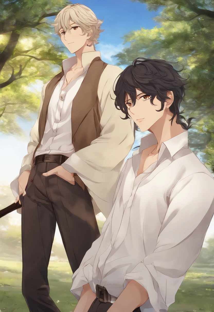 male people　Uesugi Mo and Isamori　twinks　The main character of the anime　hight resolution