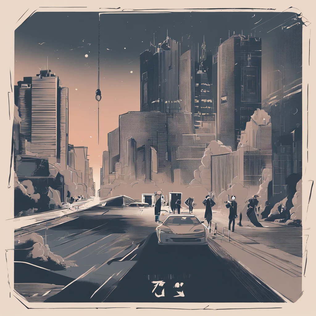 Album Cover Design Idea:
1. **Background**:
- Features: A dimly lit night scene of the city, with silhouettes of buildings and lights from cars.
- Color: Hues of gray and blue, overall giving a cold ambiance.
2. **Central Characters**:
- Features: A man and a woman stand on opposite sides, not looking at each other. Their physical proximity is close, but they are depicted to be emotionally distant.
- Details: The woman holds a phone with a "missed call" icon visible on the screen.
3. **Text Elements**:
- Top: The title "Breaking Up" in bold letters.
- Bottom: The artist's name and below it, subtly, the word "Sorry".
- Style: Modern with a touch of shadow to convey the weight of the emotion.
4. **Detailing Elements**:
- Clock: Positioned centrally, symbolizing frozen time.
- Photograph: Lying between the characters, slightly torn.
5. **Mood**:
- Overall, the design is calm and subdued, yet it exudes sadness and the heaviness of a breakup.
Summary: This album cover seeks to express both the physical and emotional distances between two people, along with their mutual feelings of love and regret.