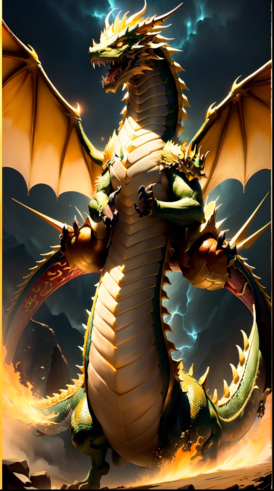 Chinese Dragon golden colored Golden Luck frontage Trying to take off Winding a tuna Only one piece Dragon God