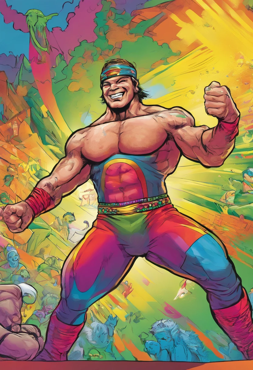 Professional wrestler, midget, rainbow, flamboyant, gay,
