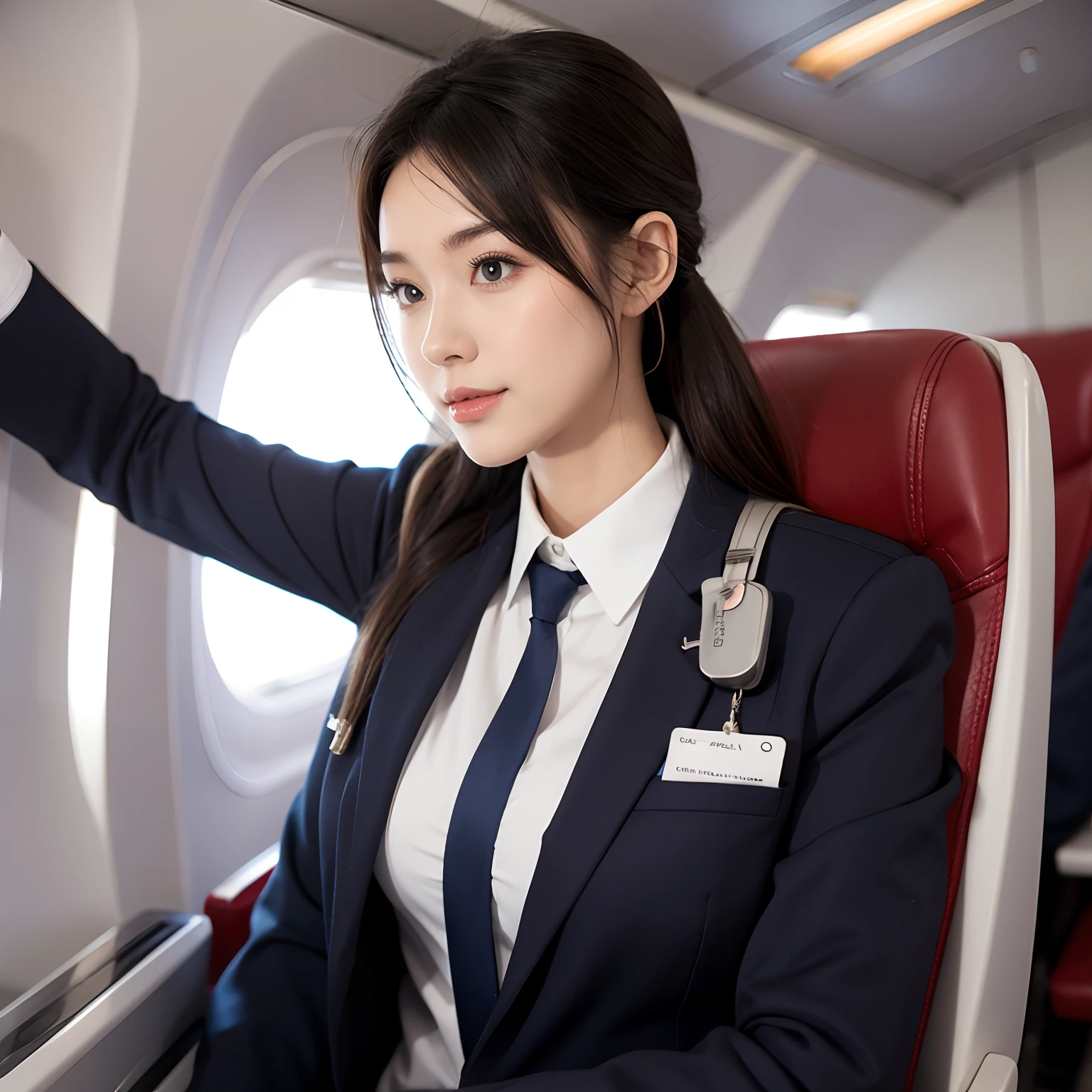 A beautiful flight attendant