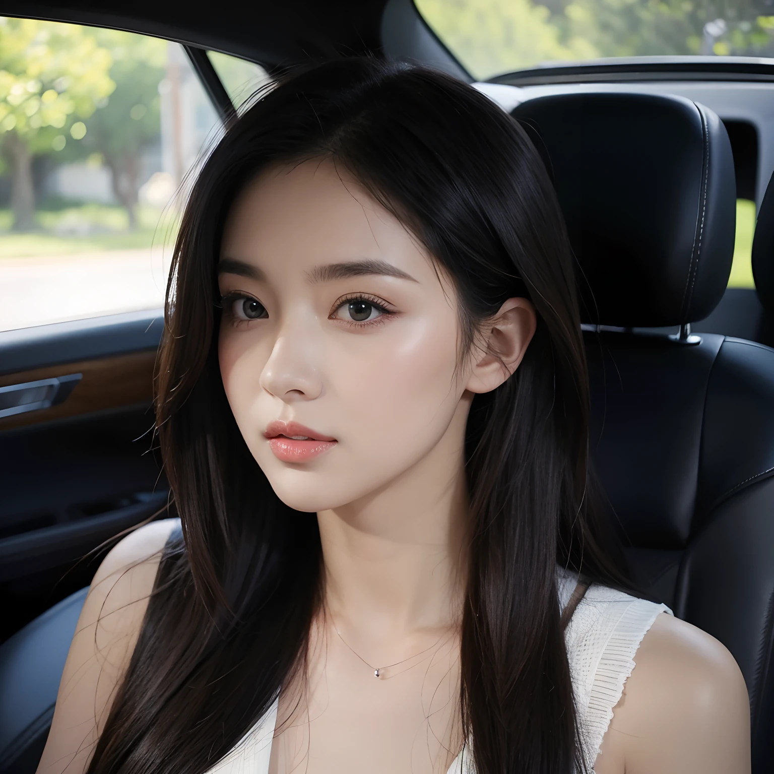 Beautiful woman in the car