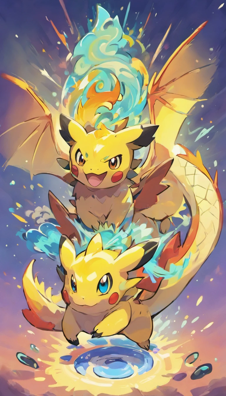kaboto fusion with dragon , in stle of drawing