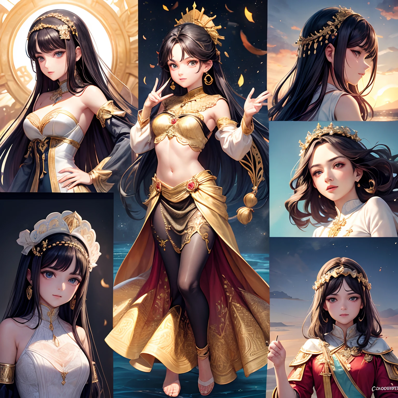 tmasterpiece:1.6,melhor qualidade:1.4,imagem ao vivo:1.2,Detalhes complicados:1.2,CharturnerV2:1.2,1. Full Body Lady Role Change,allure:jovem:1.25,ser magro:1.3,Olhos eBlue,mediuml breasts,Olhos Finos,Olho de qualidade fina, garments:vestidos brancos,Bubble skirt accessory:Headband arch,Fita vermelha 0, O cabelo:cabelo whaite,cabelo curto e detalhado,cabelos semi cacheados,Natureza,Pele brilhante e brilhante, (single background, Backgrounid branco:1.8),fundo transparente,Multiple views,Multiple views of the same character in the same costume:1.3.,Table of functions:1.2,multiple facial expressions:1.3,