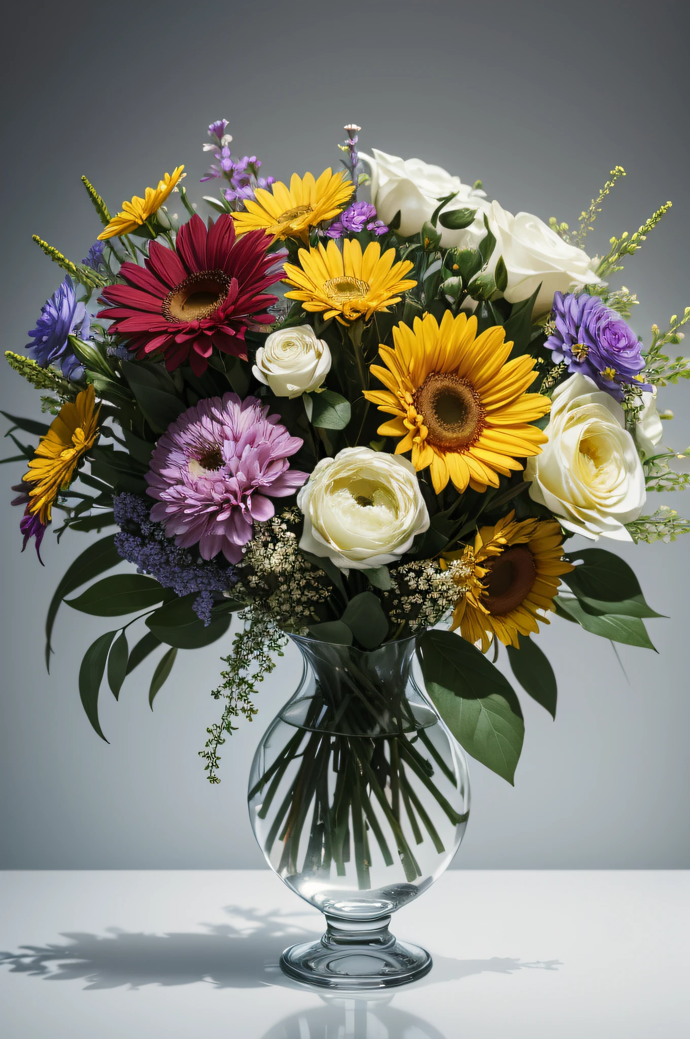 The Conflict Between Reason and Emotion,The scene features a fragile flower vase representing reason, which has cracked and cannot suppress the inner emotions. Emerging from the vase is a wild bouquet symbolizing uncontrollable emotions. They grow lush and vibrant, bursting with colors. The background can be abstract and blurry, highlighting the conflict of emotions,Abstract and Colorful,A fragile flower vase and a lush wild bouquet,