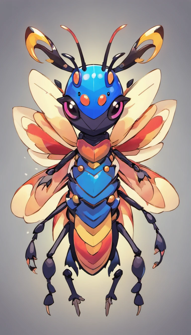 stag beetle fusion with dragon , in stle of drawing