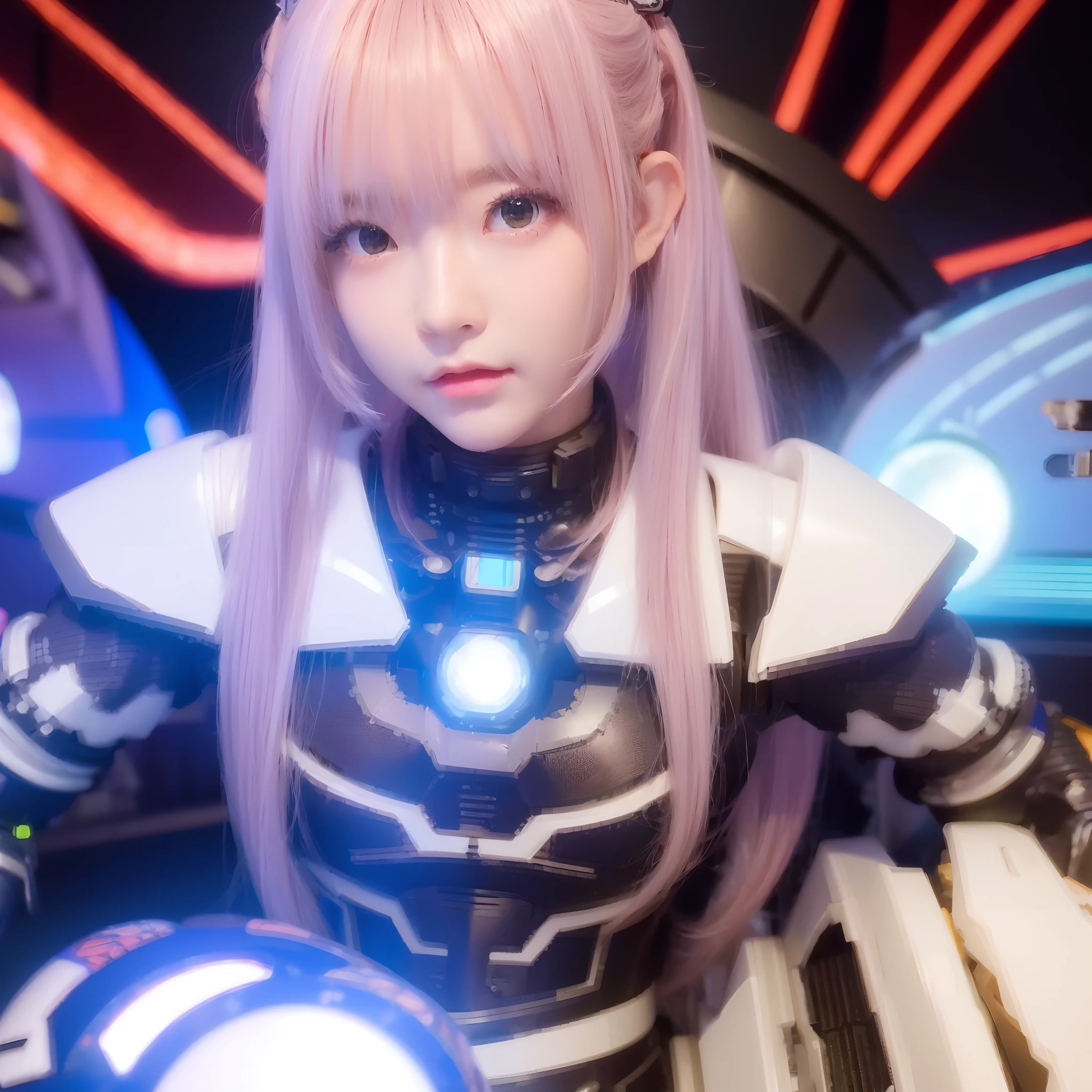 girl in mecha cyber armor, 8K Ultra Clear，Mechanized Valkyrie girl