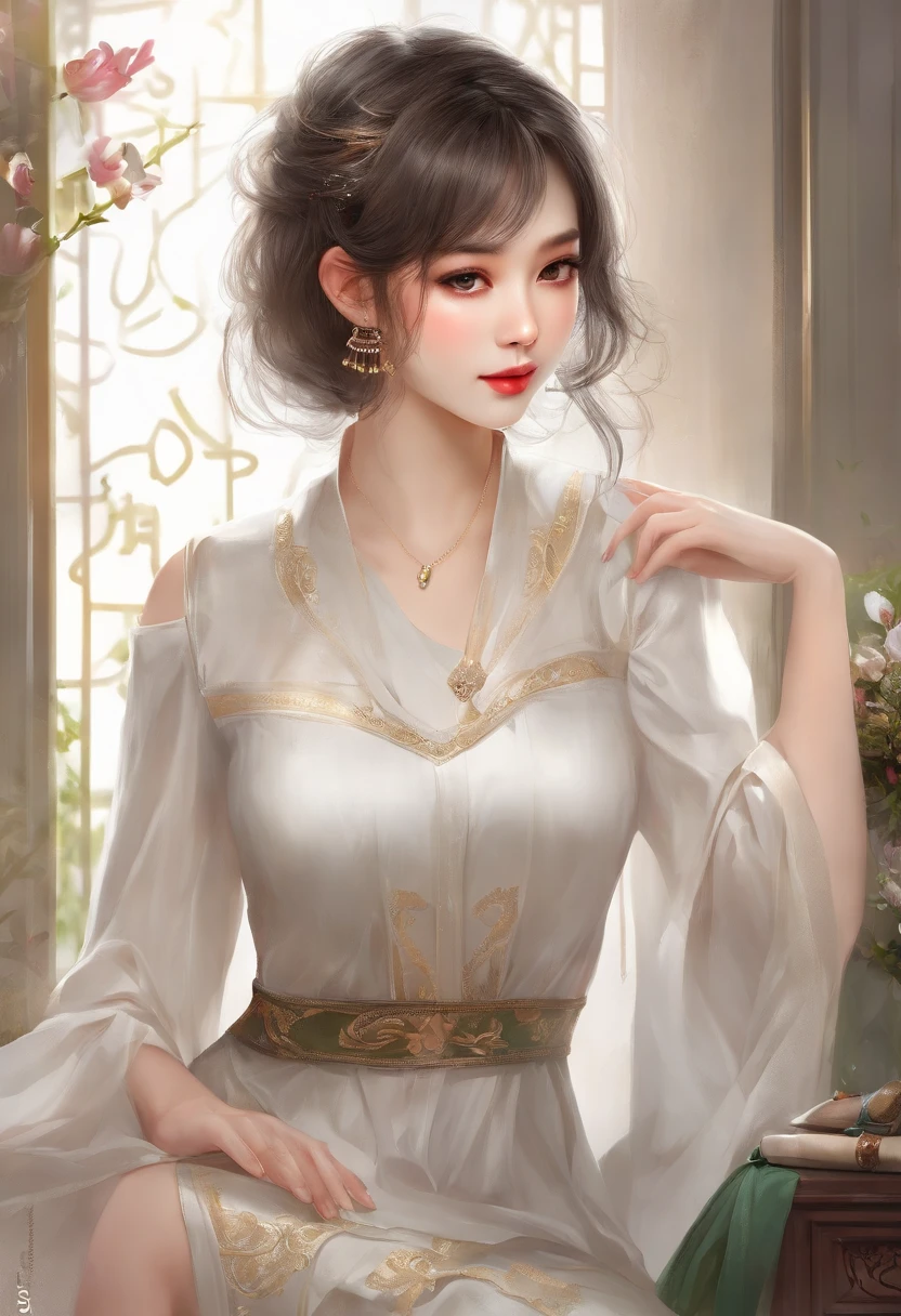 professional、(4k photos:1.1) (Jeremy Ripking:0.3)、(Anna Dittmann:0.3)、(Ariane Mark:0.3)、(Sharp Focus:1.3)、High Details、((Pose Photo)), Full view, masutepiece, (White wall background), (reality: 1.2), 1 girl, ,(beatiful detailed eyes), ((Cute little nose) ), ((Very cute and beautiful girl)) , Detailed face, ((blush)),Silver hair, ((Ultra short hair)), Very short bob cut,Pretty eyes、drooing eyes、 (Beautiful green eyes), ((eye line)),flat breast、 Fine mechanical parts, silky white skin, revealing cleavage、(Protruding buttocks: 1.35), ((Smile)), ((White panel wall background: 1.25)), (isometric: 1.0), in 8K, (High resolution: 1.5), ((Cute idol face : 1.5 )), (model poses: 1.5 ), looking in camera, (upward-eyed: 1.3), (Breathing ears),wear (Tight shirt:1.2)、Beautiful Detail Face、(attractive young woman:1.3)、(Captivating:1.1)、natural breast, vietnamese girl , ao dai