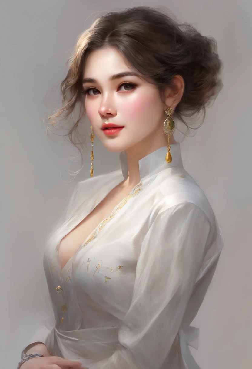 professional、(4k photos:1.1) (Jeremy Ripking:0.3)、(Anna Dittmann:0.3)、(Ariane Mark:0.3)、(Sharp Focus:1.3)、High Details、((Pose Photo)), Full view, masutepiece, (White wall background), (reality: 1.2), 1 girl, ,(beatiful detailed eyes), ((Cute little nose) ), ((Very cute and beautiful girl)) , Detailed face, ((blush)),Silver hair, ((Ultra short hair)), Very short bob cut,Pretty eyes、drooing eyes、 (Beautiful green eyes), ((eye line)),flat breast、 Fine mechanical parts, silky white skin, revealing cleavage、(Protruding buttocks: 1.35), ((Smile)), ((White panel wall background: 1.25)), (isometric: 1.0), in 8K, (High resolution: 1.5), ((Cute idol face : 1.5 )), (model poses: 1.5 ), looking in camera, (upward-eyed: 1.3), (Breathing ears),wear (Tight shirt:1.2)、Beautiful Detail Face、(attractive young woman:1.3)、(Captivating:1.1)、natural breast, vietnamese girl , ao dai