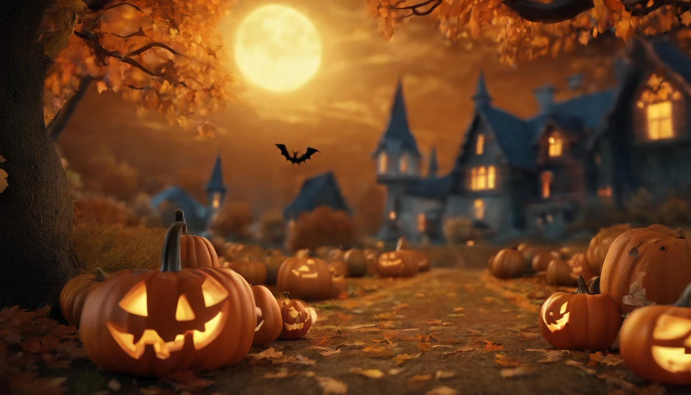 Generate 3D animation of Children's Halloween.