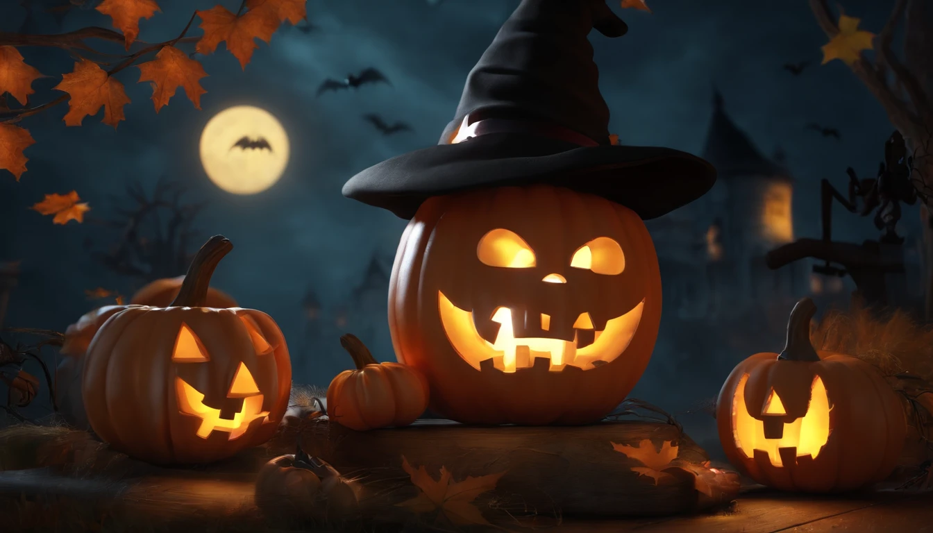 Generate 3D animation of Children's Halloween.