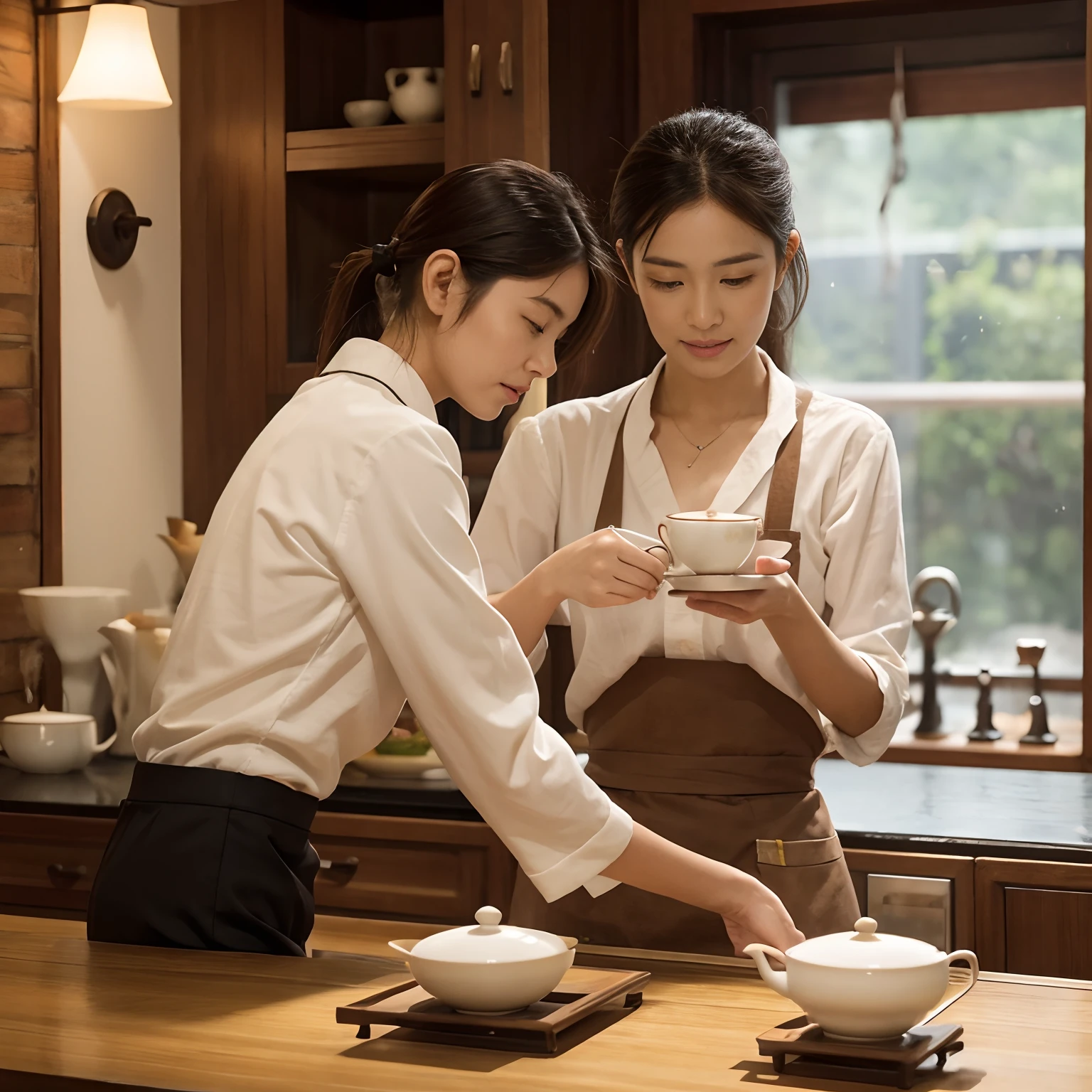 The tea master is making tea