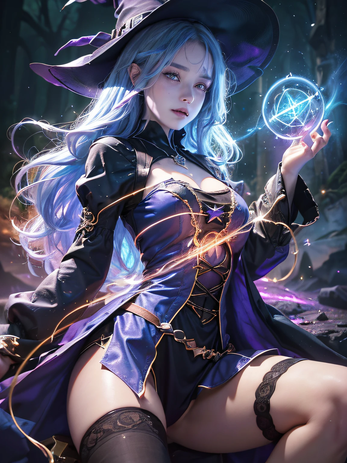 1girll, (((witchcore, Witchcraft,))) , magister, spell magic, ((magic in hand)), (( Light magic)), (Masterpiece, Best quality:1.4),(absurderes, A high resolution, Ultra detailed:1.2),(using light magic:1.4), striking visual effects, Upper body ,,(((Best quality))),(((Ultra detailed))),(((Masterpiece)))