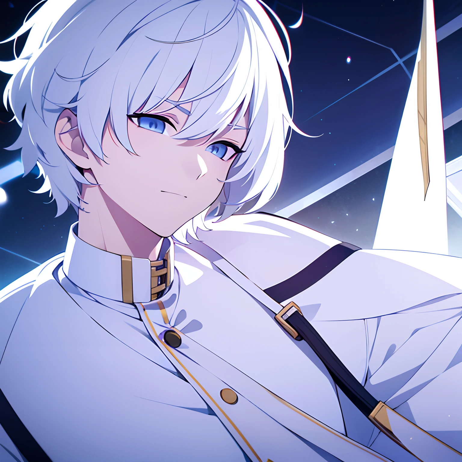 White color hair,short detailed hair,male people,Libido boy,Handsome,heroic look, Gray eye,