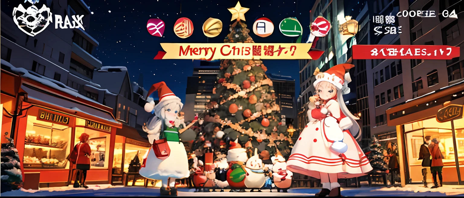 A group of cartoon characters standing in front of the Christmas tree, Merry, mobile game, Contest, Christmas, exploitable image, FBX, Wanda, gambling, 🚀🌈🤩, ingame image, 🎀 🗡 🍓 🧚, 2263539546], 🐿🍸🍋, 🕹️ 😎 🔫 🤖 🚬