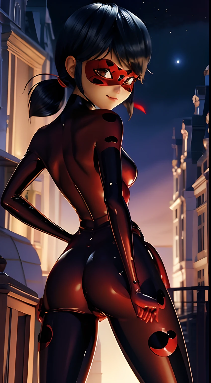 Ladybug, night sky, big butt, perfecto butt, bodysuit, mask