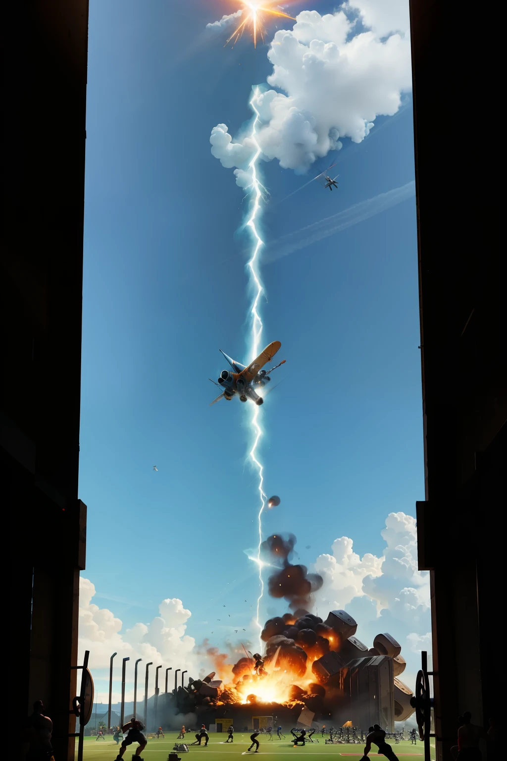 Hercules destroying a gym and launching people to the sky