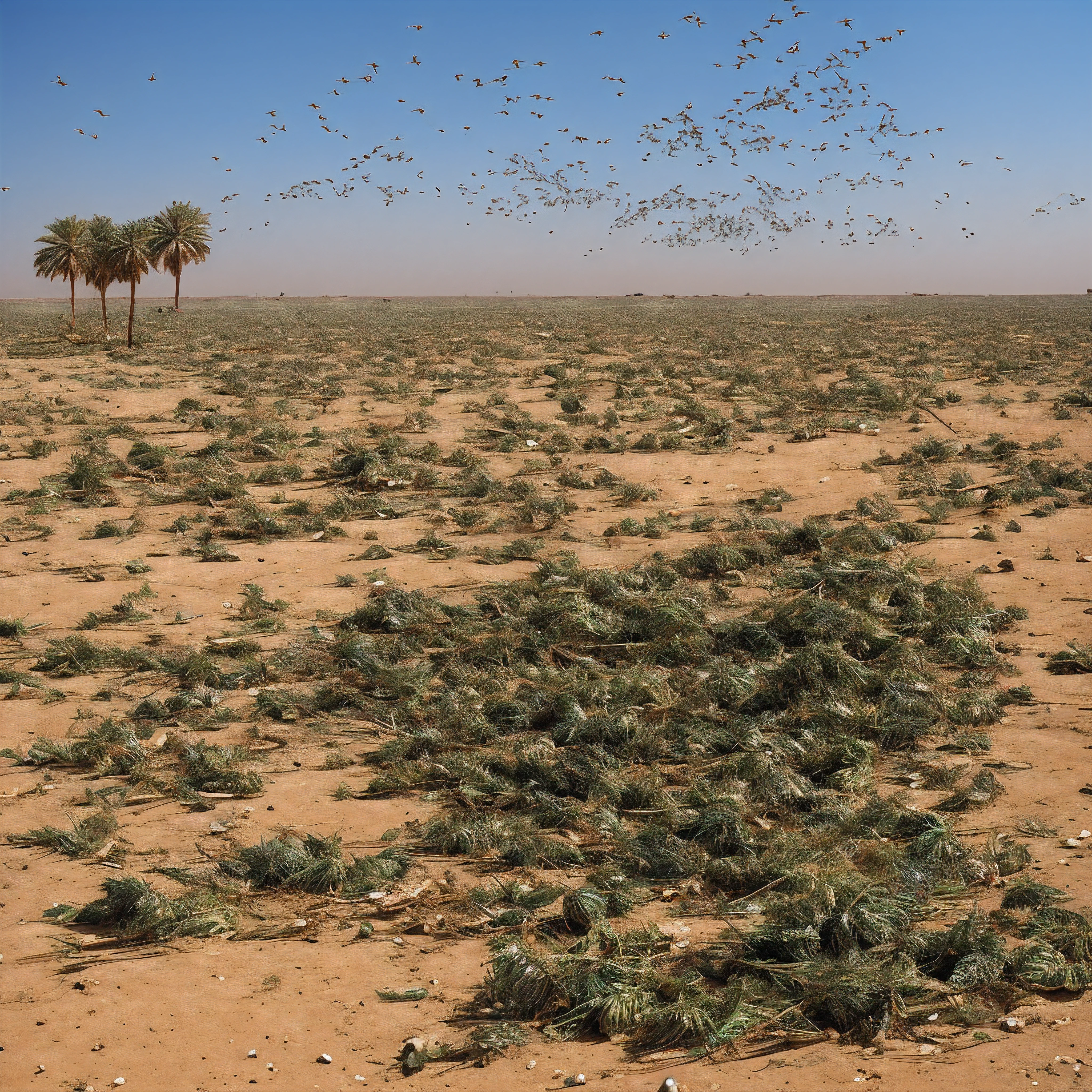 Locusts - Swarms of locusts devoured any remaining Egyptian crops and vegetation.