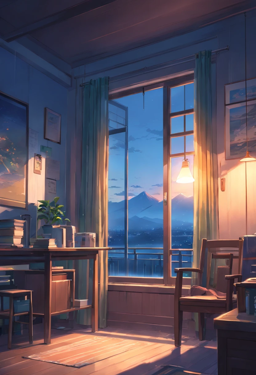 Inside the house,The closed windows were blown open by the wind,Eerie light,Dark night,high high quality,fog atmosphere,(Chinese folk suspense supernatural comic book style),High detail, Sharp focus, Dramatic,Midway and the art of painting by Greg Rutkovsky, Bokeh on the background