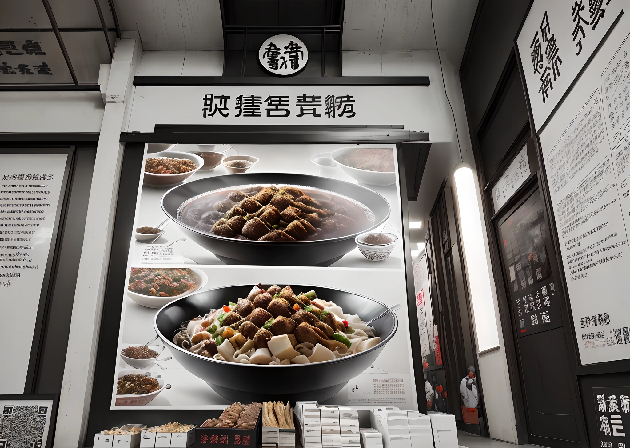 Black and white,Poster of Henan food culture