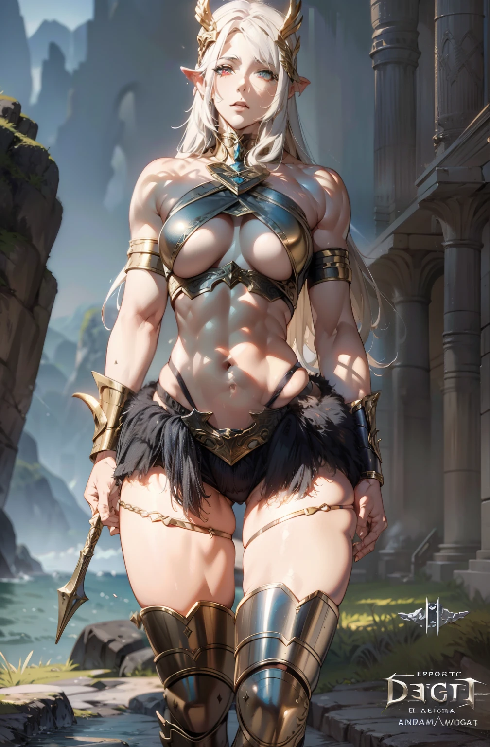 Asgard, Valkyries, mulher cavaleiro, Anatomia correta, Garota musculosa，epic fantasy digital art，tmasterpiece，8k，high-definition resolution，desenho detalhado，Qulidade Superior，, Epic composition, músculous body