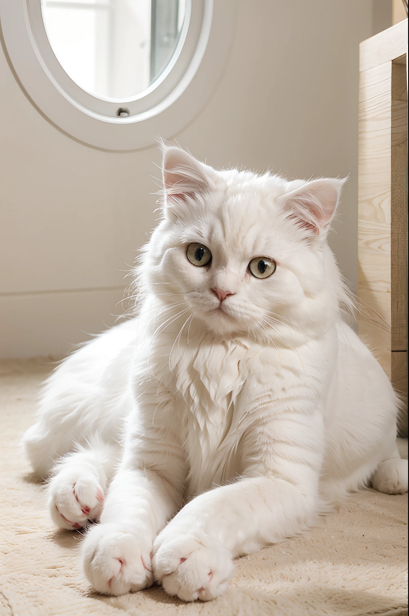 White furry Persian cat