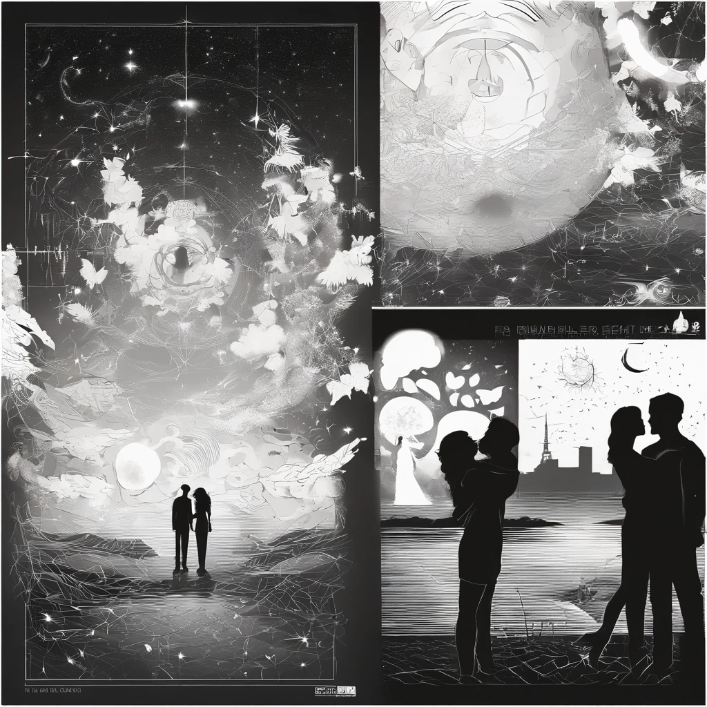 Album Cover Design Ideas:
1. Background with: Choose a dark night sky as the background. Draw a beautiful night view with twinkling stars.
2. The central figure: Draw a man and a woman with their hands together looking up at the sky. They looked at each other and smiled warmly.
3. Emotes: The eyes of men and women reflect emotions and feelings of happiness. In addition, A man holds a woman's hand, It indicates that they are connected to each other and dependent on each other..
4. concept: This album focuses on love and gratitude., The design emphasizes the relationship between two people who support and understand each other. The beauty of the stars and the night symbolizes their love and hope for the future.