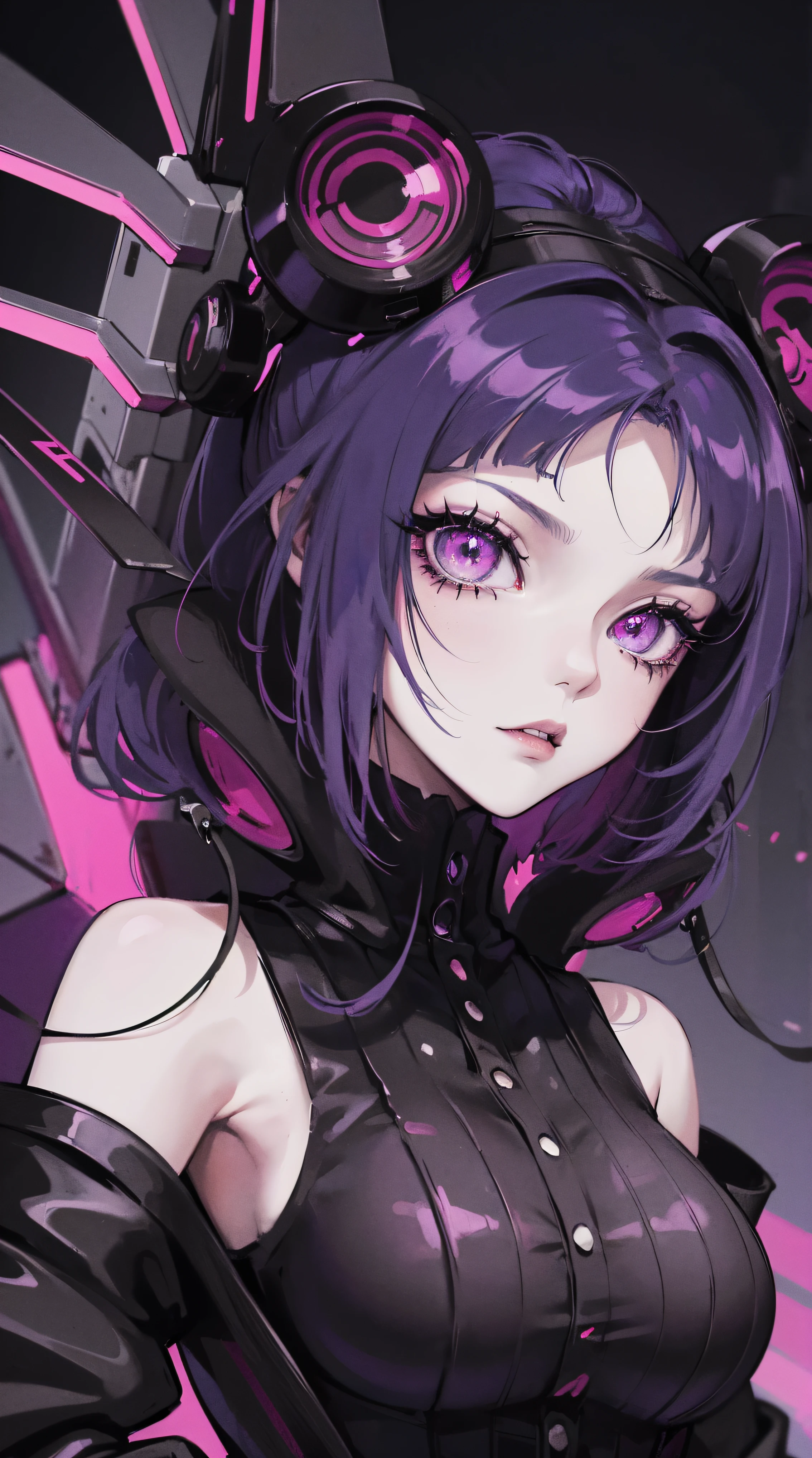 a close up of a person with a weird face and nails, gothic maiden anime girl, gothic - cyberpunk, cyberpunk horror style, gothic art style, detailed digital anime art, gothic art, demon anime girl, gothic girl face, anime style 4 k, dark art style, anime cyberpunk art, gothic aesthetic, 1 7 - year - old anime goth girl, gothic horror vibes