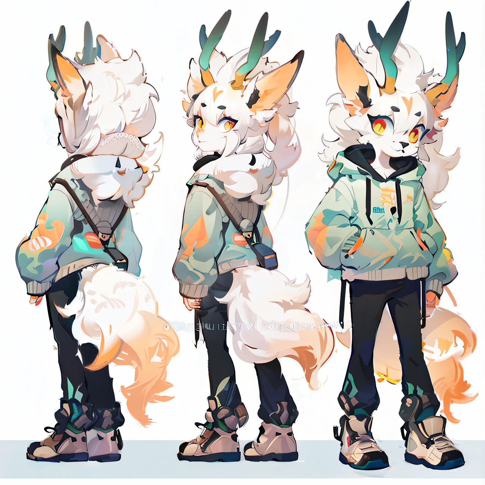 Close-up of a man with a backpack and a cat on his back, [ Character design ], character adoptable, full body commission for, Full body character design, interesting character design, very stylized character design, full body adoptable, full character design, high quality character design, Detailed character design, Stylized character design, detailed full-body concept, character design art, Great character design