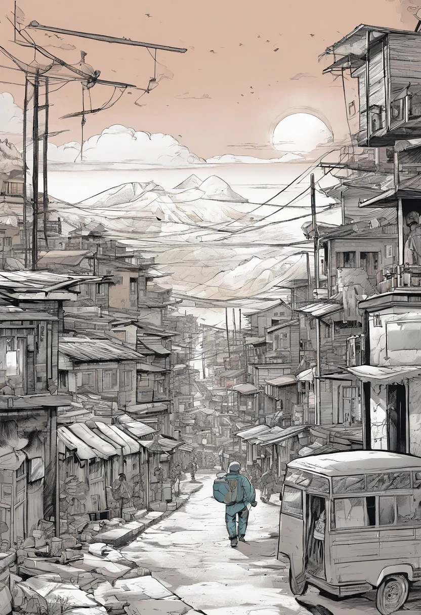masterpiece, best quality, The slum city