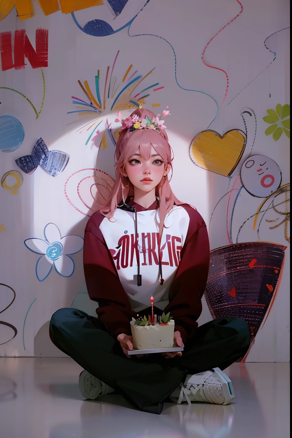 there is a girl sitting on the floor holding birthday cake, jinyoung shin, portrait of jossi of blackpink, sun yunjoo, taejune kim, spring day, promo art, promo shot, lalisa manobal, official artwork, profile image, promo still, sha xi, roseanne park of blackpink, color portrait, sakimichan, profile pic