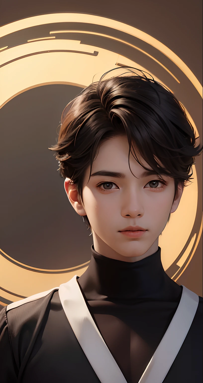 boy with coffee futuristic background realistic face 8k ultim high quality hd