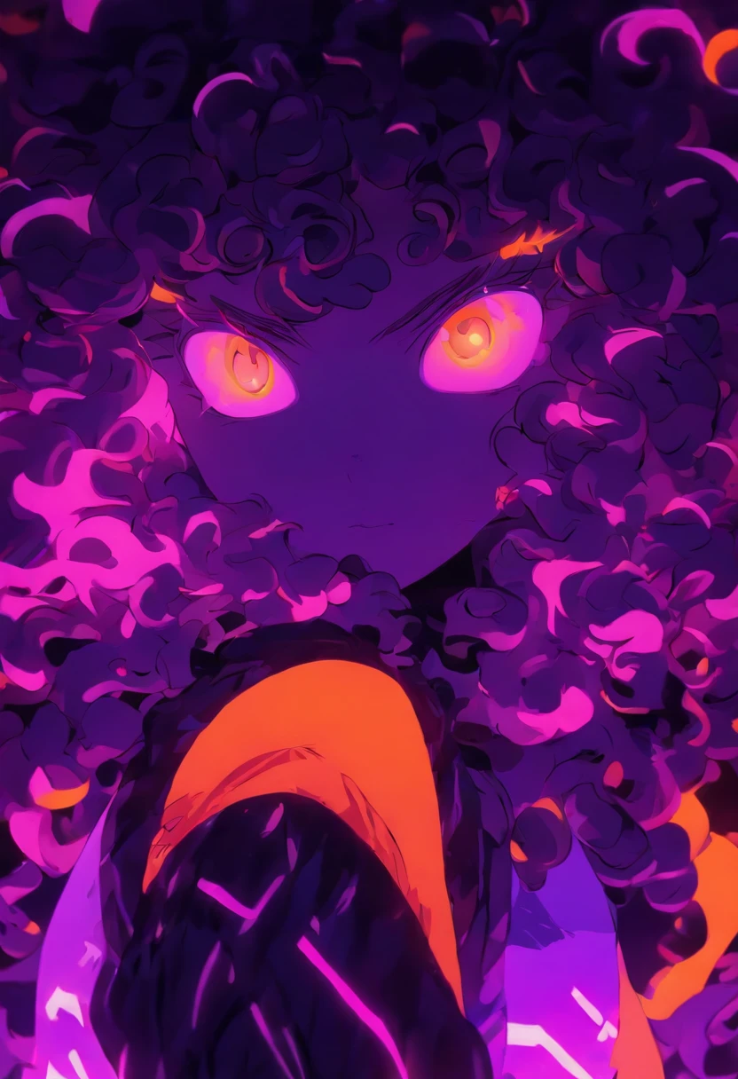 Sitting, cross-legged, sofa,black skin, anime woman, happy, glowing dark green eyes, glowing dark green tattoos, glowing dark green messy curly hair, wearing a black dress, black roses in hair, full body, ((Leg Crossing ))