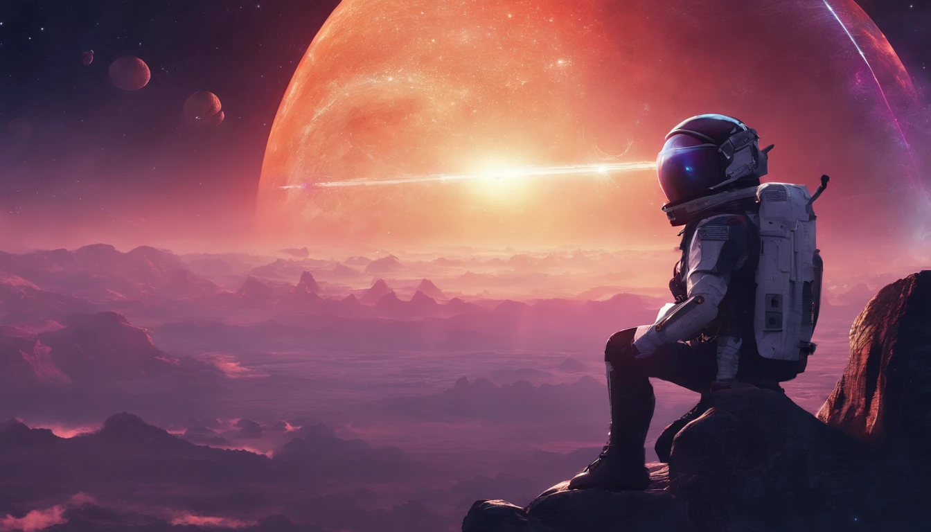 A couple Fighter Spaceship flying over a silhouette of a father and daughter from Vietnam who are standing on a mountain with the wind blowing the daughters hair and the fathers jacket, concept art wallpaper 4k, sci-fi fantasy wallpaper, sci fi artwork, detailed sci-fi art, beautiful sci fi art, spaceships in the cloudy sky, concept art artwork masterpiece, concept art 4k, concept art 4 k, sci fi concept art, mystical sci-fi concept art