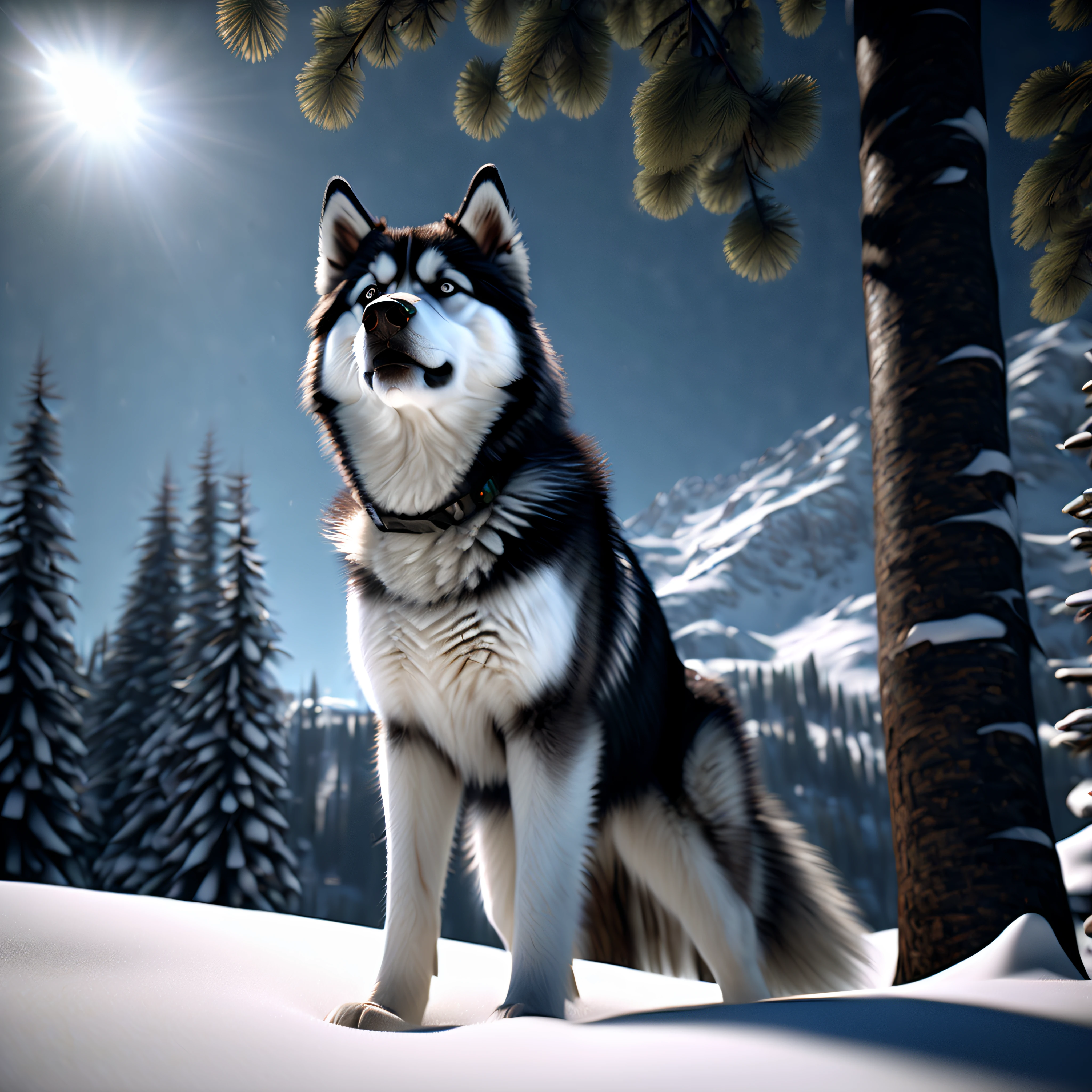 Husky Malamute howling Masterpiece epic deep path equirectangular snow mountain glacier weather snowflakes waterfall woodland night moon luminescence volumetric lightning contrast global illumination saturate ultra_high-resolution meticulously intricate analogique pro-photo-realistic ultra_high-quality ultra_high-detail optimal accurate cgi vfx sfx reflex 3dcg max color-coded extreme improved Octane_rendered UHD NVIDIA_RTX_RENDERING RAY_TRACING DLSS_3 EFFECTS_CINEMATIC XT3 64K 32K 16K 8K HDR unrealengine5 romm rgb pbr 3dcg fxaa blu-ray fkaa txaa rtx ssao enhanced ultra_sharpness