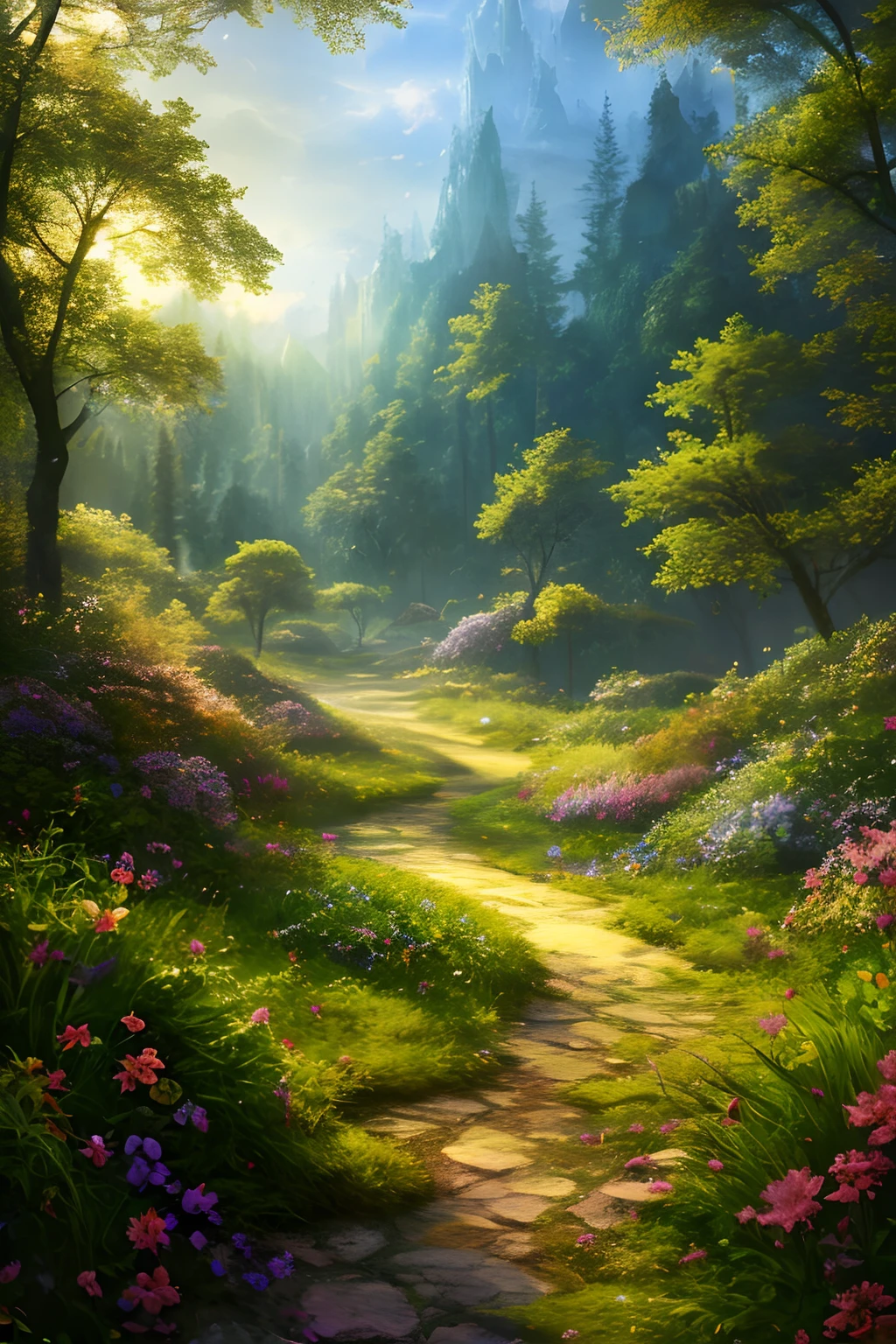 masterpiece, best quality, high quality,extremely detailed CG unity 8k wallpaper, An enchanting and dreamy scene of a fantasy forest, with towering trees, glowing mushrooms, and hidden fairy glens, creating a sense of mystique and enchantment, artstation, digital illustration, intricate, trending, pastel colors, oil paiting, award winning photography, Bokeh, Depth of Field, HDR, bloom, Chromatic Aberration ,Photorealistic,extremely detailed, trending on artstation, trending on CGsociety, Intricate, High Detail, dramatic, art by midjourney