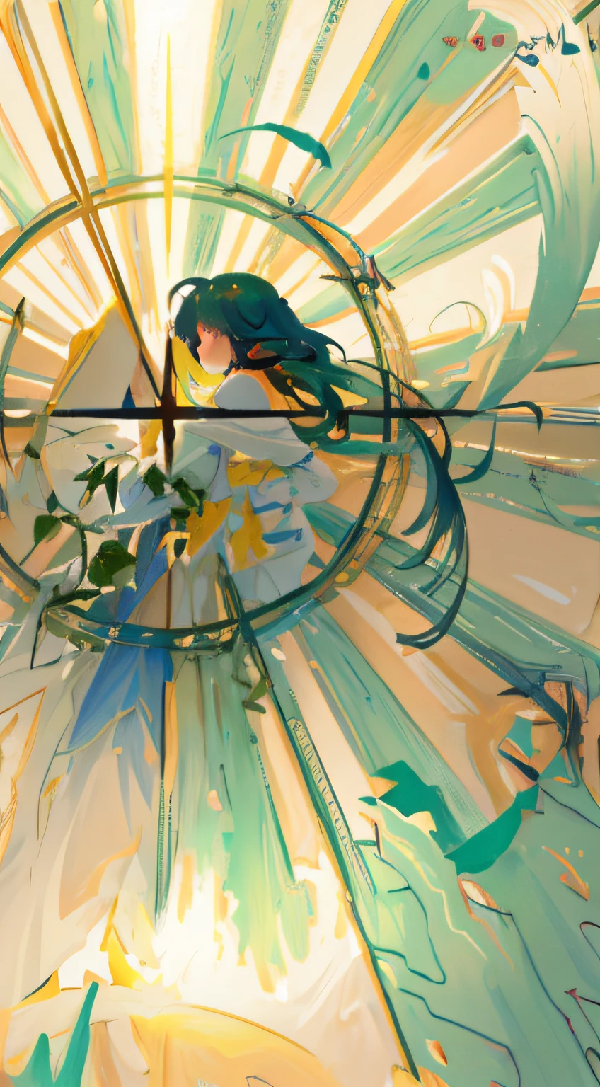 In a garden, a male swordsman holding a female with long black hair, who has the appearance of an angelic saint. The male swordsman has a mysterious and captivating demeanor while the female emits an aura of purity and grace. The scene is filled with vibrant colors and detailed surroundings, depicting lush greenery and blooming flowers. The artwork is created using a combination of traditional illustration and digital rendering techniques, resulting in a visually stunning and captivating piece. The lighting is carefully crafted to enhance the characters' features and create a sense of depth and dimension. The overall quality of the image is of the highest standard, with ultra-detailed elements that showcase the skill and precision of the artist. The colors are vivid and vibrant, evoking a sense of enchantment and wonder. The art style is inspired by concept artists and anime, combining elements of fantasy and realism. The color palette is warm and inviting, with soft pastel tones that add a touch of romance and elegance to the scene. The lighting is soft and gentle, casting a warm glow on the characters and creating a serene and ethereal atmosphere. (best quality, 4k, highres, masterpiece:1.2), ultra-detailed, (realistic, photo-realistic:1.37), HDR, professional, studio lighting, vivid colors, concept artists, anime-style, warm color palette, soft lighting.