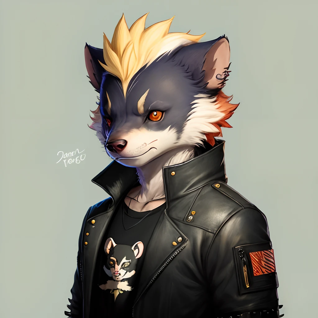 Honey badger fursona male punk