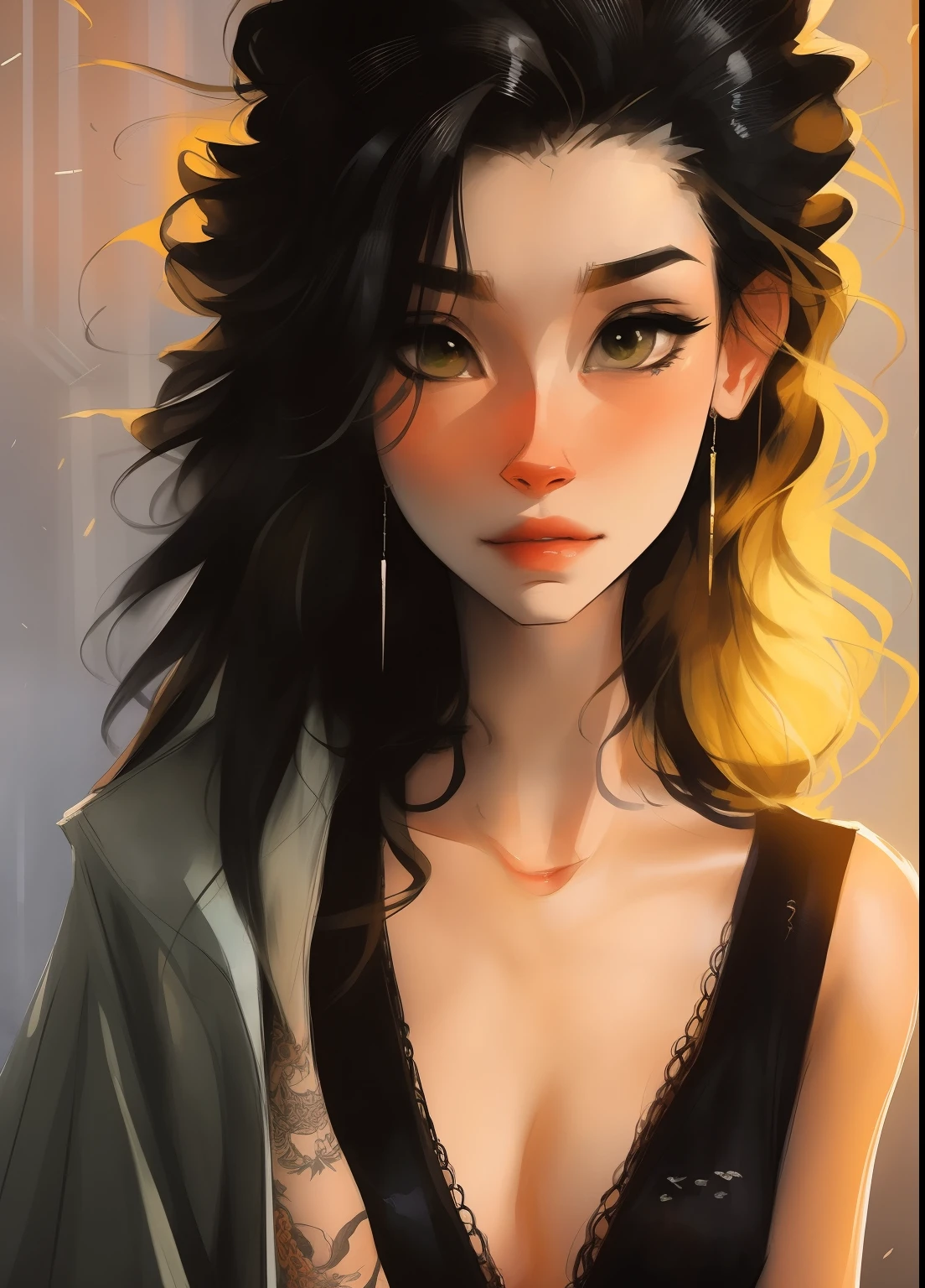 Samdoesarts Beautiful woman like sandman delirium,full bodyesbian(Jeremiman,Sandra Chevriye,Dave McKean and Richard Aviden and Marci Je Cuciara,Punk rock,Tank girl,high detal,8k
